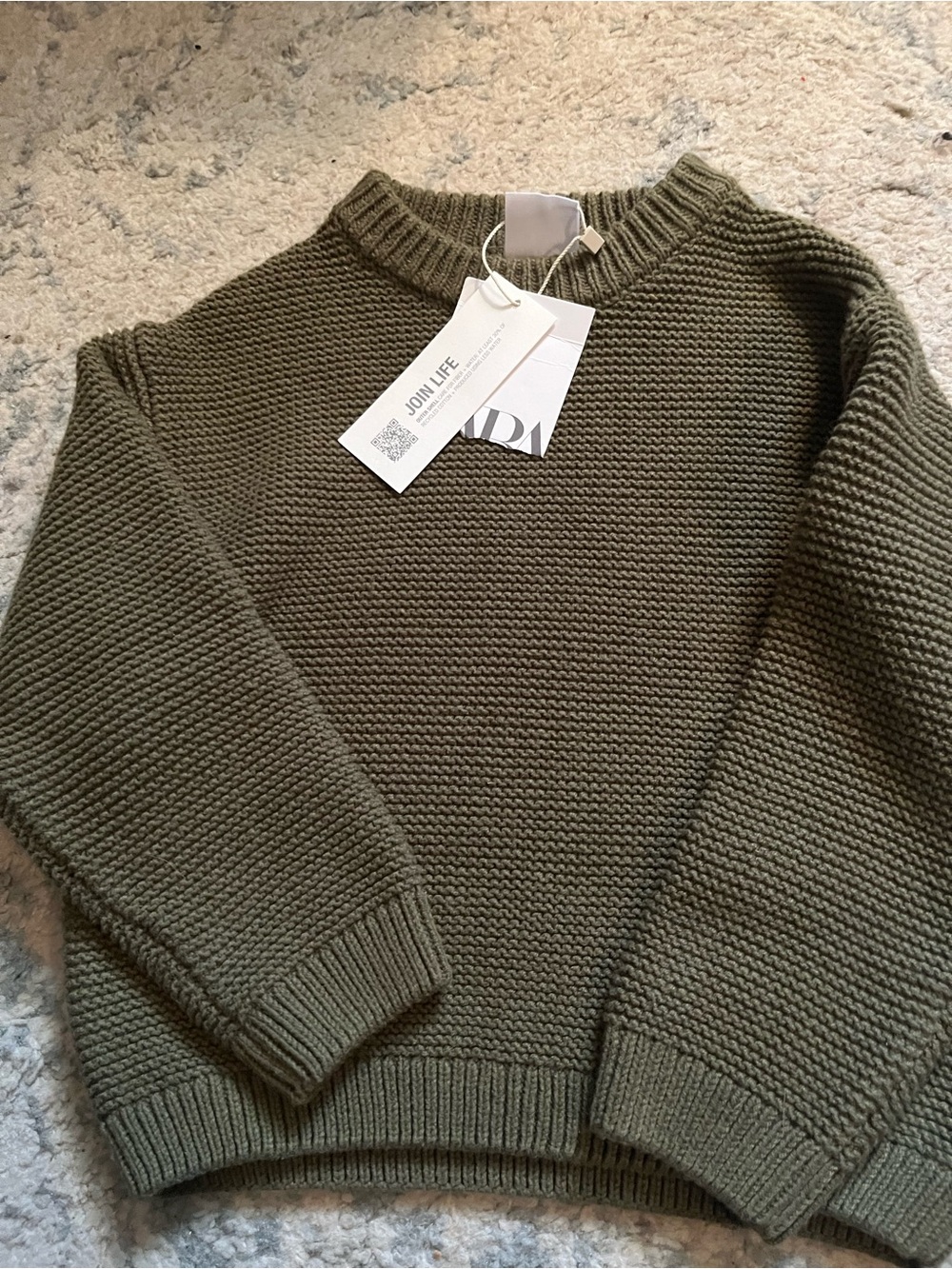 Zara Olive Green Knit Sweater